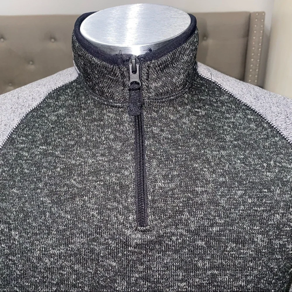 NWOT* Dockers | 1/4 Zip Fleece Lined Pullover Sweater Black Gray Men's